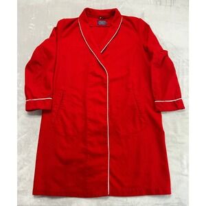 Vtg Pendleton Wool Lounge Robe Mens Medium Red White Piping Layering Good